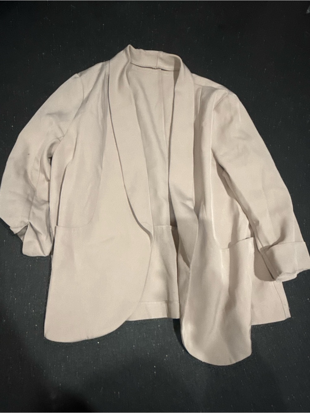 SHEIN Light Beige Open-Front Blazer Jacket